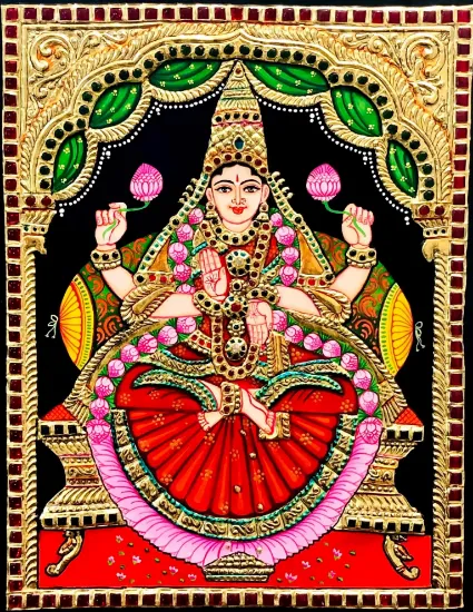 Picture of DhanaLakshmi Devi Tanjore painting